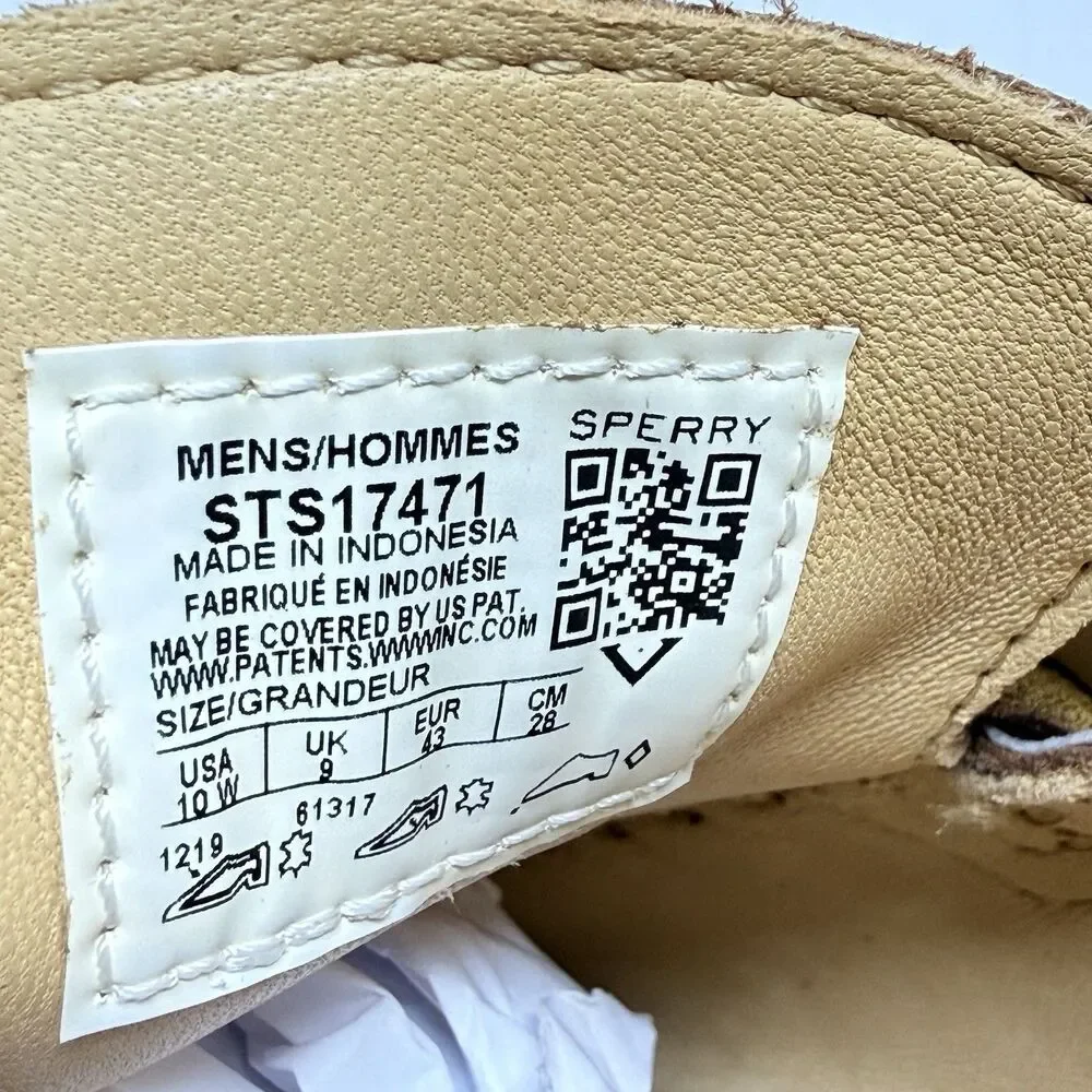 Sperry Gold Cup Authentic 2 Eye Boat Shoes Mens 10 W Wide Honey Brown Leather